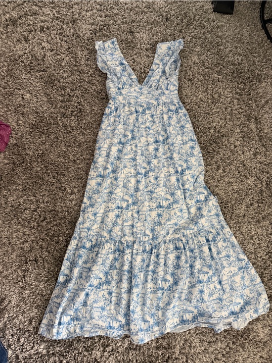 Skies Are Blue Dresses & Skirts - Skies Are Blue White and Blue Toile Maxi Dress